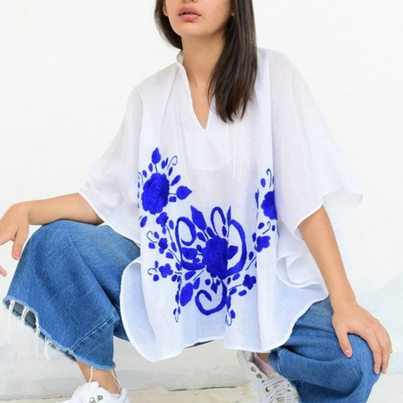 Vintage Hand Embroidered Mexican Kaftan - Picture 4 of 5